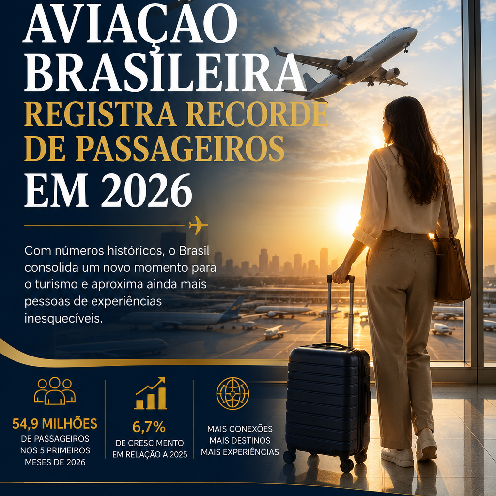 Aviação brasileira registra recorde de passageiros em 2026 e reforça o desejo dos brasileiros por novas experiências